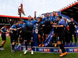 Bournemouth celebrate winning the Sky Bet Championship.
